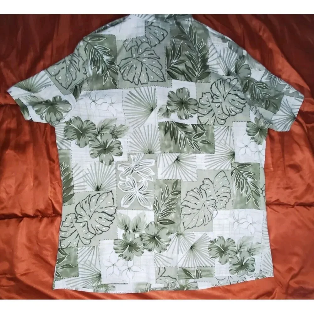 Vintage Tapestry Shirt Mens LARGE USA Hawaiian Tiki Aloha‎ Batik Camp Plus